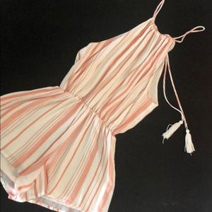 Pink and white stripped romper